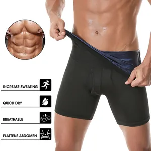 Vue détaillée du short sauna pour hommes montrant ses fonctions amincissantes et respirantes