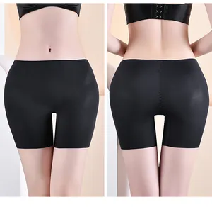Seamless butt lifter padded shorts with hip enhancing pads for women.