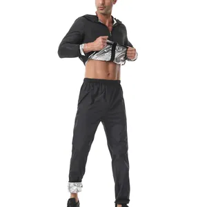 Vue détaillée de la combinaison de sauna pour hommes avec revêtement argenté thermique