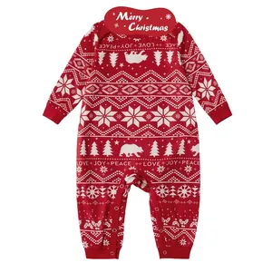 Festlicher roter Weihnachts-Strampler für Babys mit Schneeflocken und Eisbären