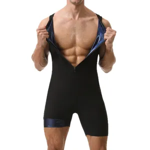 Combinaison sauna pour hommes gilet de sudation avec doublure bleue pour le fitness