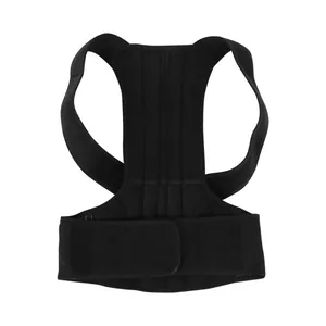 Corrector de postura de espalda negro ergonómico con placa de soporte para adultos