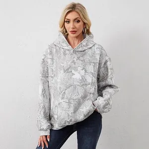 Women's Casual Polyester Printed Hoodie Autumn Winter Fashion Hooded Pocket Top Regular Fit Long Sleeve Pullover