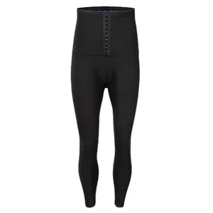 Pantalon de sudation homme à taille haute avec crochets pour sport et fitness
