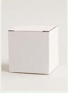 Caja de embalaje de cartón blanco minimalista para adornos de rana de cristal