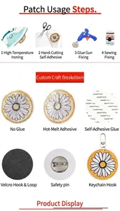 Detailed guide on using daisy embroidered patches with iron-on, adhesive, or pin backings.