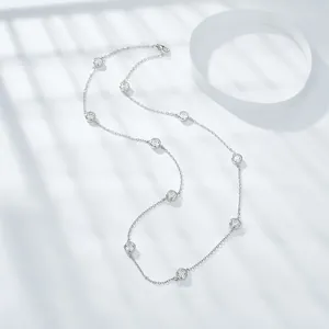 Κομψό στρογγυλό κολιέ moissanite 4,0 mm σε ασήμι επιχρυσωμένο 18 καρατίων για layering