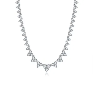 Collier Moissanite en Argent Sterling 925 de Luxe pour Femme Bijoux de Mariage Banquet Design en V Certificat GRA