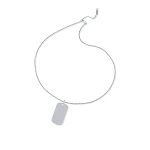 Collar Moissanite hip-hop con un colgante de etiqueta de perro helado en plata