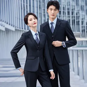 Professional unisex business suit set for office and formal wear in navy blue finish.