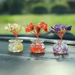 Set mini alberi della vita in cristallo fatti a mano per decorazione auto e casa