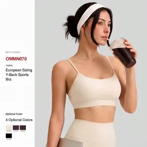 Women High Impact Sports Bra Padded Y-Back Yoga Bra Breathable Thin Straps Fitness Running Gym Workout Athletic Top