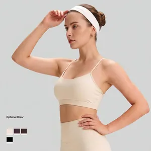 High-impact sports bra with thin straps for yoga, fitness training, and daily wear