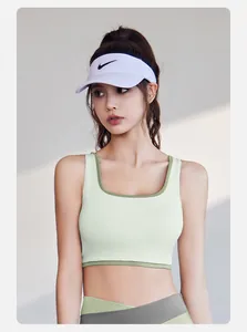 Detail of high-impact sports bra with wide straps for maximum support