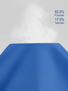 Breathable blue sports yoga jacket fabric with 82.5% polyester and 17.5% spandex