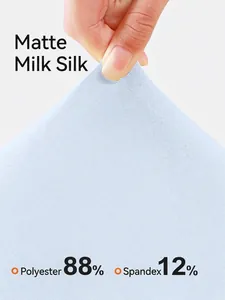 Close-up detail of premium matte milk silk fabric made of 88% polyester and 12% spandex