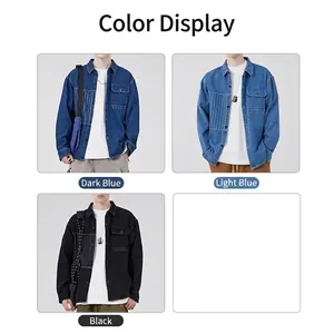 Casual herenoverhemden met lange mouwen in denimstijl in drie veelzijdige kleuren.