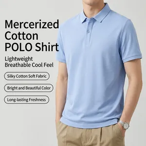 Herren Business Casual Kurzarm Polo Shirt Baumwollmischung Atmungsaktiv Kühlend 7A Antibakteriell Einfarbig Bedruckt Top