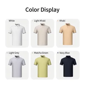 Professional business casual men's high-elastic polo shirts shown in six varied colors