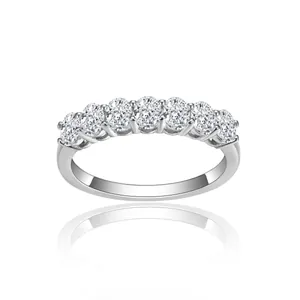 S925 Sterlingsilber Ovalschliff Moissanit Halber Ewigkeit Ring Mit GRA Zertifikat 3x4mm Ovaler Stein Weißgold Plattiert Verlobung Hochzeit Ring Für Damen