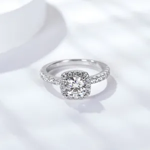 Elegant 3-carat moissanite halo engagement ring crafted in premium S925 sterling silver