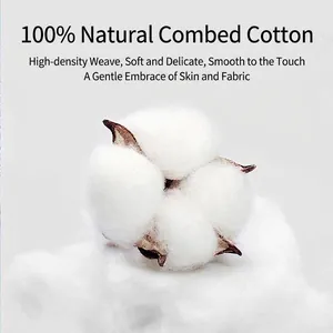 Close-up of 100% natural combed cotton fiber for high-quality men's plaid shirts