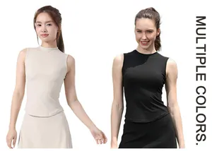 Slim fit sleeveless athletic yoga top for women in multiple colors and quick-dry fabric