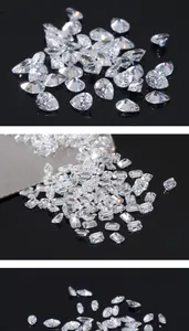 Close-up detail of HPHT lab-grown diamonds in pear, emerald, and marquise cuts for jewelry.