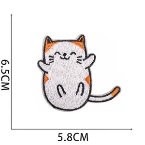 Cute Cartoon Cat Embroidered Patches Iron On Appliques For Clothing Bags Cat Family DIY Embroidery Badges Repair Patches