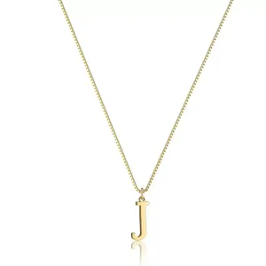 Collana dorata con catena veneziana e ciondolo a lettera J minimalista per donna