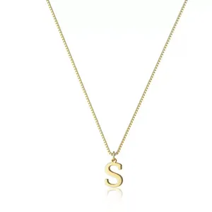 Elegante collana minimalista in oro con ciondolo a lettera S per donna, catena veneziana
