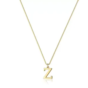 Elegante collana con ciondolo iniziale Z dorata e catena veneziana per donna, lusso