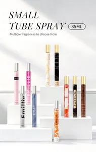 Collection de tubes de parfum de 35 ml portables avec divers designs élégants et raffinés.