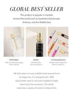 Coffret de flacons de parfum de voyage portables de 35 ml aux dix senteurs florales.
