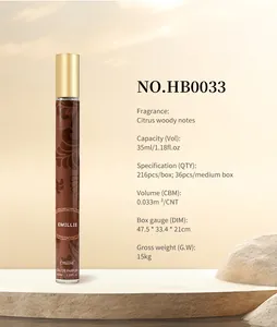 Spécifications détaillées du parfum boisé citronné 35ml en flacon tube portable
