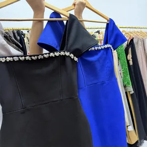 Elegant bodycon midi dress with shimmering rhinestone neckline for formal evening wear