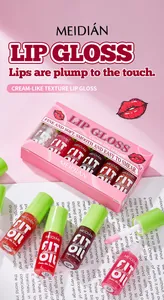 MEIDIAN 6-color lip gloss set with creamy texture for long-lasting mirror finish