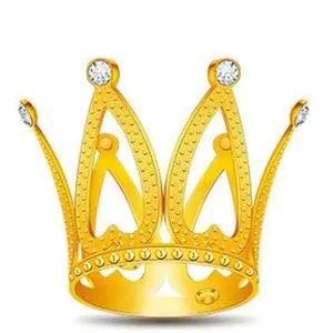 Close-up view of a golden alloy crown with sparkling white rhinestones for children birthday