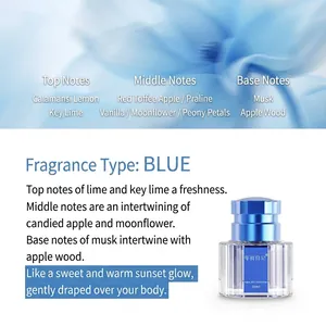 Profumo floreale fruttato a lunga durata per donna in flacone blu 35ml, fragranza fresca