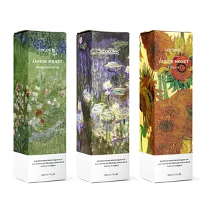 Cocoiris 50ml reed diffuser gift set featuring Monet art packaging and floral essential oils