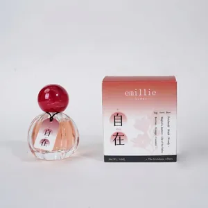 Orientalisches Blumenparfüm für Damen mit roter Marmorkappe und passender Geschenkbox
