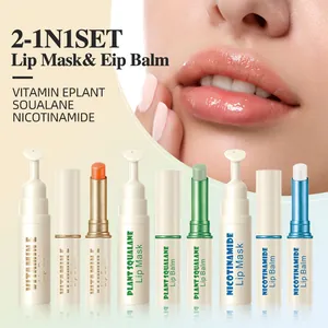 DKDE 2-In-1 Lip Mask And Lip Balm Set Moisturizing Anti-Cracking Treatment Vitamin E Nicotinamide Squalane For Daily Lip Care Unisex