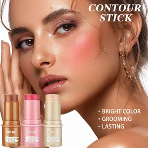 Close-up detail of DK'DE multi-functional makeup sticks for contour, blush and shimmer