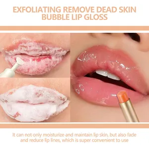 Professional bubble lip gloss set for exfoliating dead skin and moisturizing lips daily.