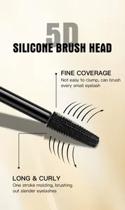 Close-up of 5D silicone mascara brush head for fine coverage and long curly lashes
