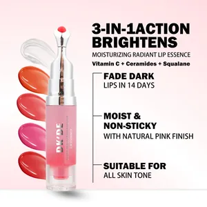DK'DE moisturizing radiant lip essence with Vitamin C and texture smears detail