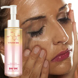 Model using Vitamin B5 makeup remover oil for deep facial cleansing and makeup removal