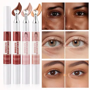 Detail view of 3-color eye brightener with before and after skin comparison results