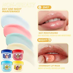 Detail view of 4-pack lip mask set for day and night hydration and repair