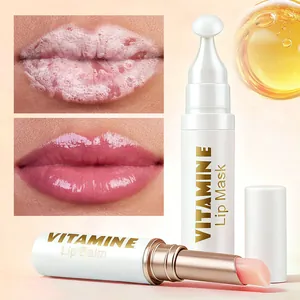 Vitamin-enriched lip mask and balm set for deep hydration and repairing dry lips